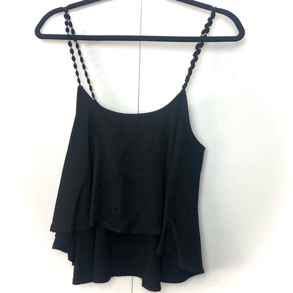 For Love & Lemons Black Embroidered Strap Cami Top - Picture 2 of 8